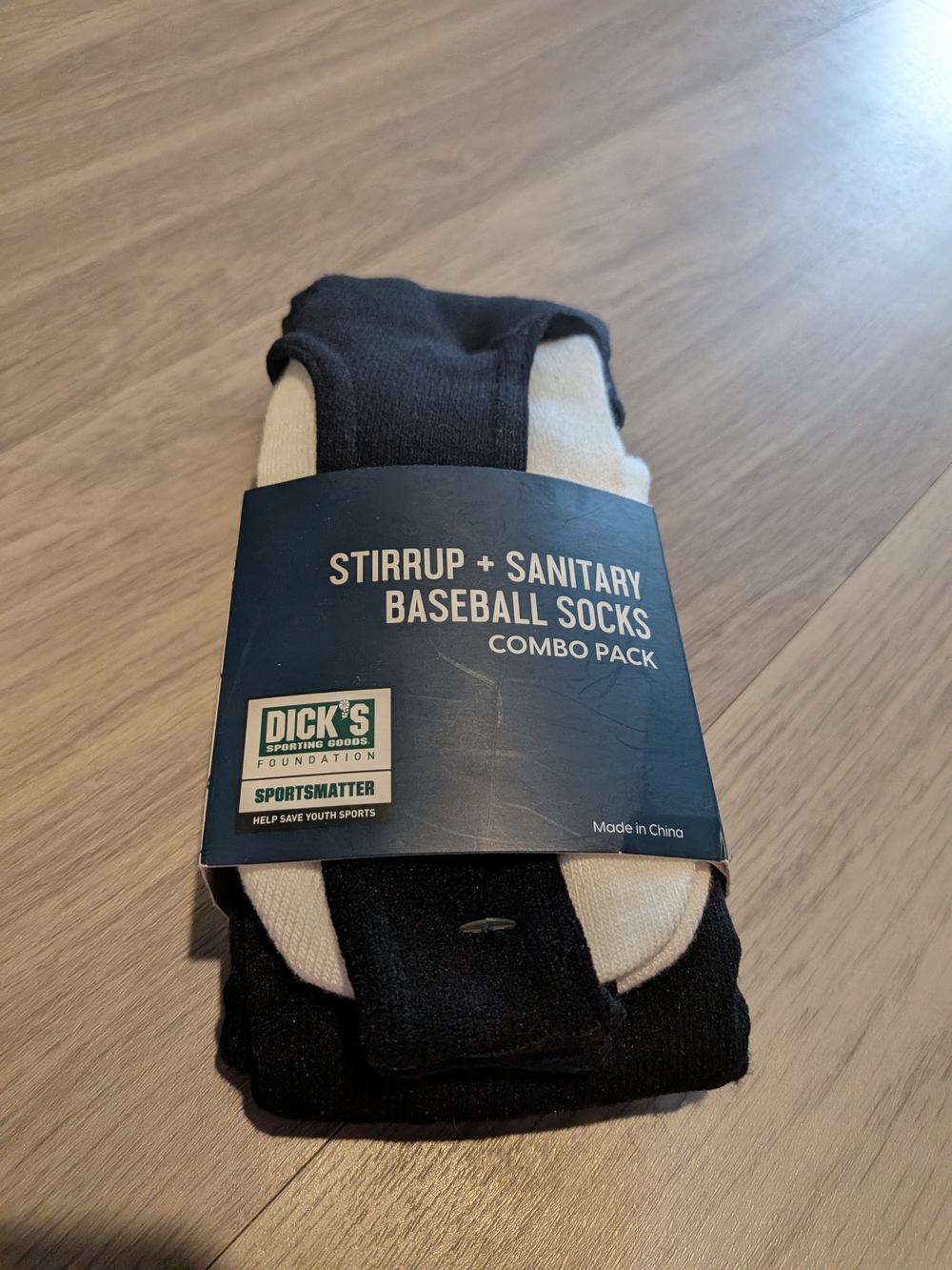 DSG Stirrup and Sanitary Baseball Sock Combo - Black & White